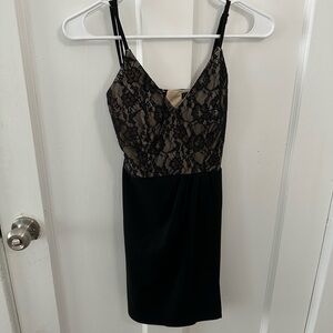 Black dress with lace and open back